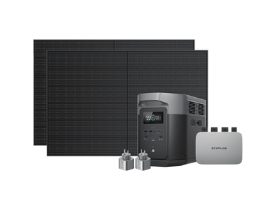 Комплект EcoFlow PowerStream - мікроінвертор 800W + зарядна станція Delta Max 2000 та сонячні панелі 2х400 DELTA2000-EU/EFPowerStreamMI-EU-800W/ZPTSP300-2-AKIT-4/EFL-BKWDELTAEBCable-0.4m/SuperFlatMC4Cable/EFA-SmartPlug-EU фото